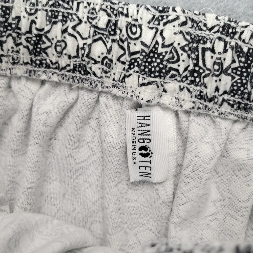 Hang Ten Geometric Floral Shorts Women Large Black White Vintage Elastic Waist - Picture 2 of 11